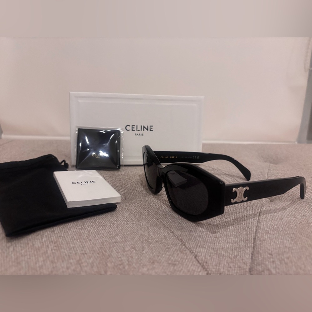 Celine Black Sunglasses with Silver Logo